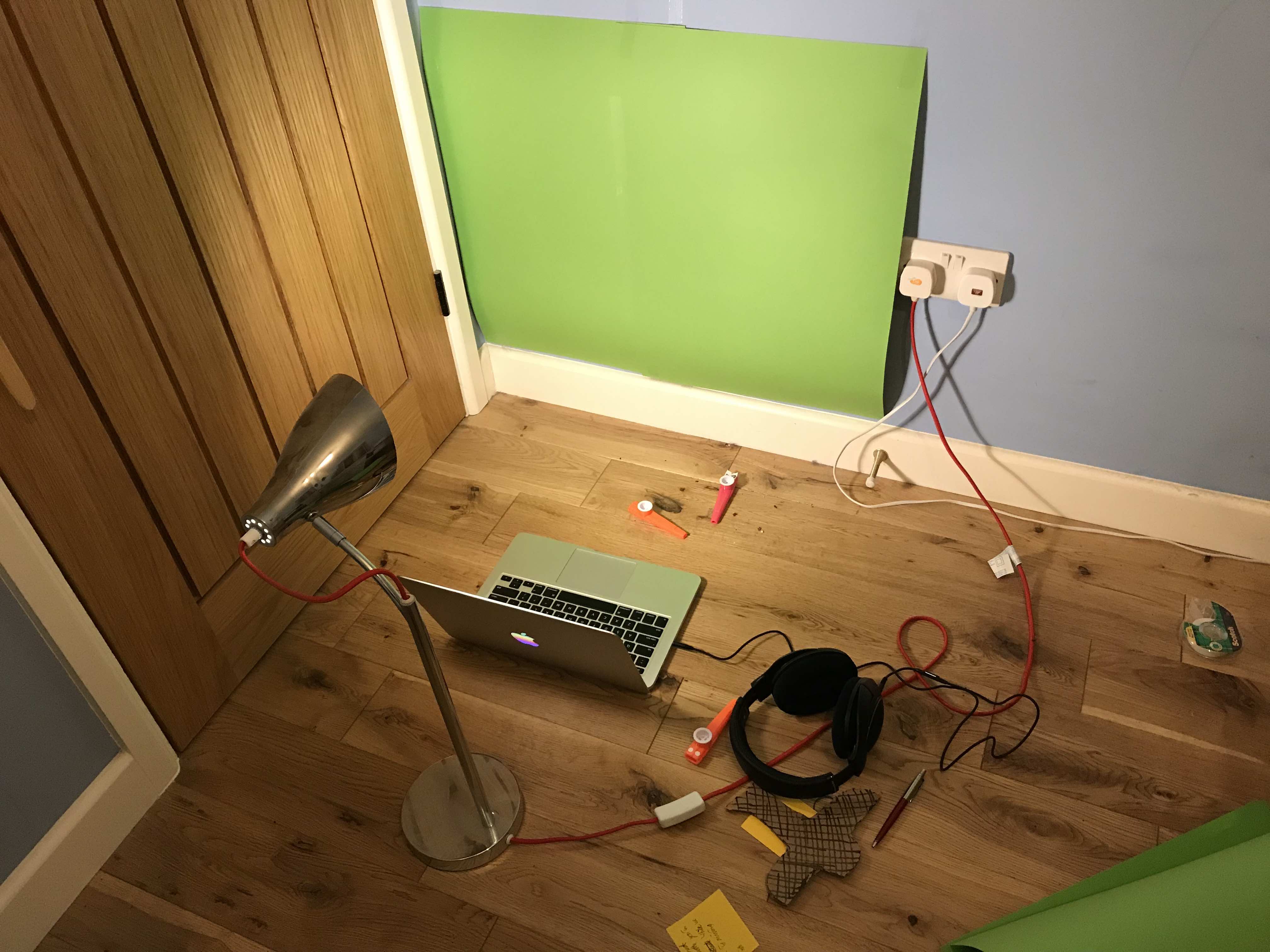 The terrible greenscreen setup