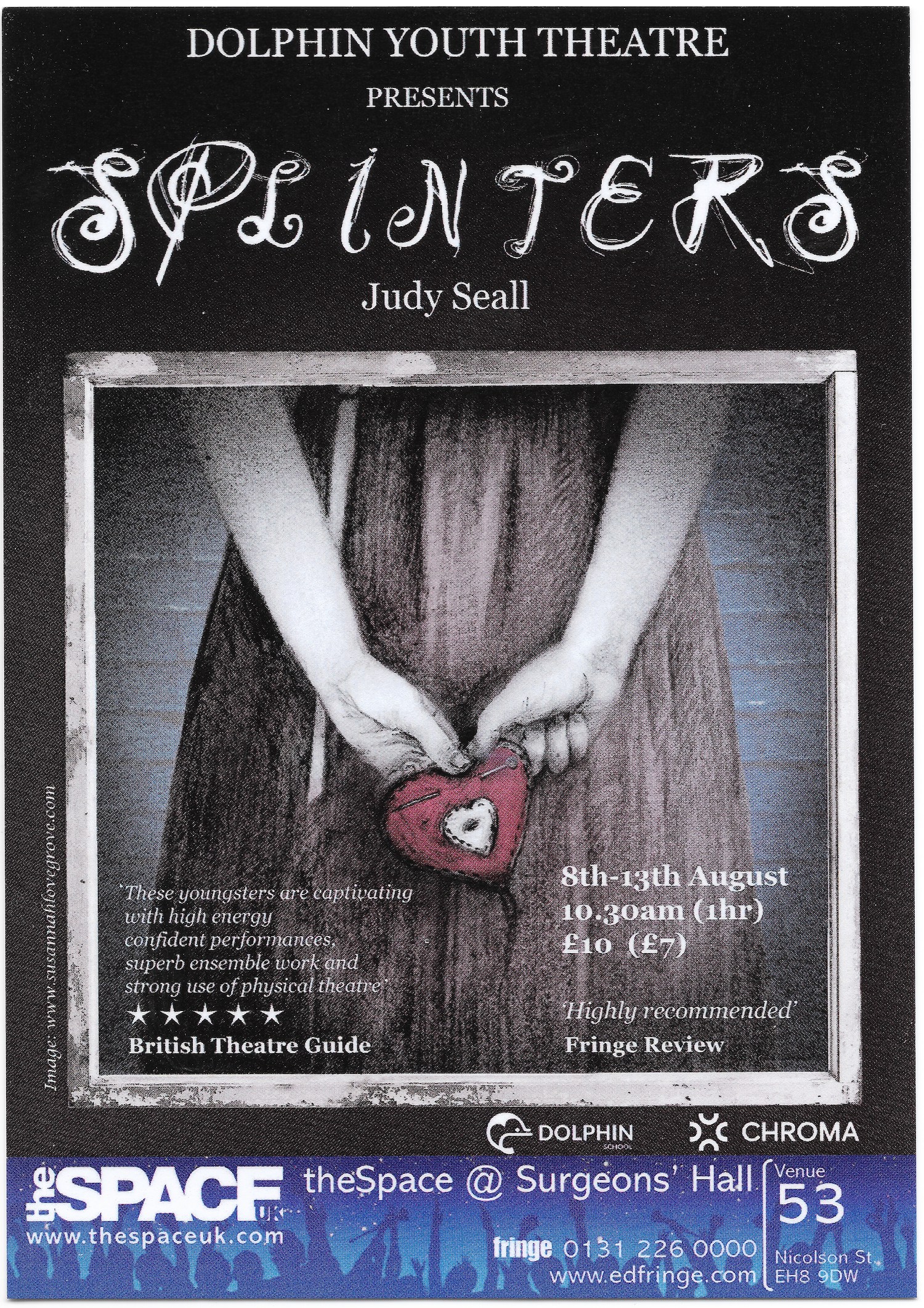 The flyer for Splinters.